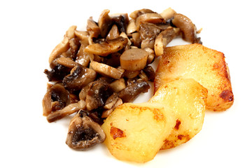 Fried potatoes  and mushrooms
