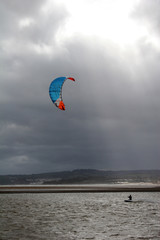 kitesurfer in storm