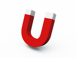 3D U-Magnet rot weiss - freigestellt