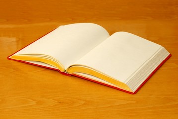 Empty book with yellowish pages