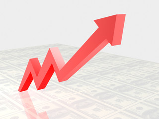 Business Graph, 3d rendered conceptual arrow chart.