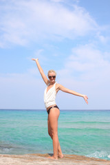 Beautiful woman enjoying the beach
