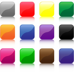 Set of different colored buttons