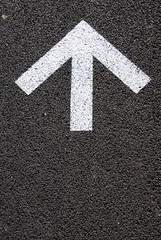 Asphalt with arrow