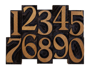 numbers in vintage wood letterpress types © MarekPhotoDesign.com