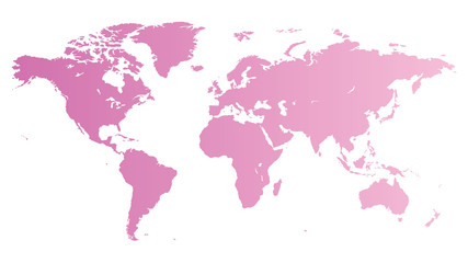 Fototapeta na wymiar Pink World map