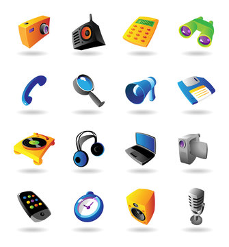 Realistic icons set for various devices