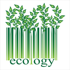Fototapeta premium ecology BARCODE , Isolated over background and groups, vector