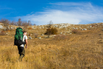 Naklejka na ściany i meble Hiking in the Crimea mountains