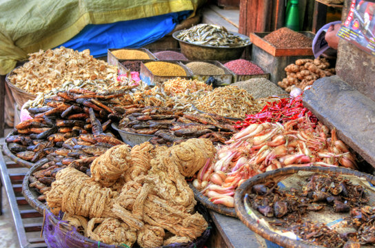 Spices on a market in Kathmandu