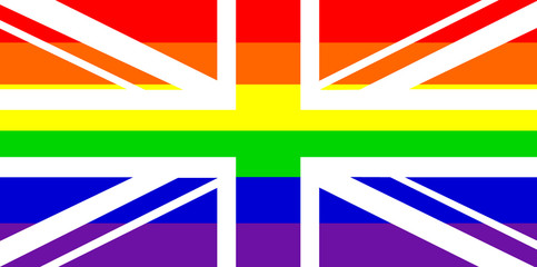 Union Jack rainbow flag © higherbound