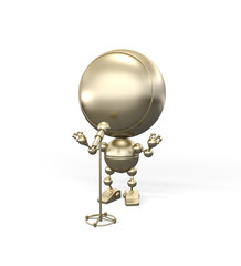 Golden singer sings into the microphone