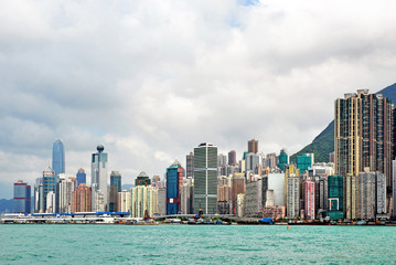 China, Hong Kong waterfront buildings