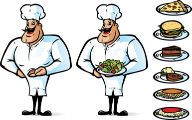 Happy Chef with food