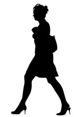 Beautiful young women walk