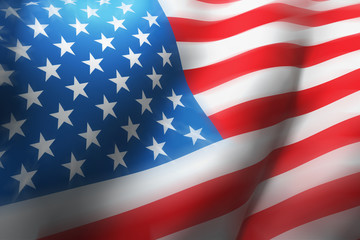 American waving flag (3d illustration)