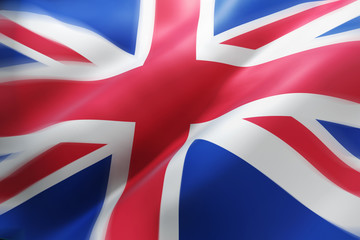 British waving flag (3d illustration)