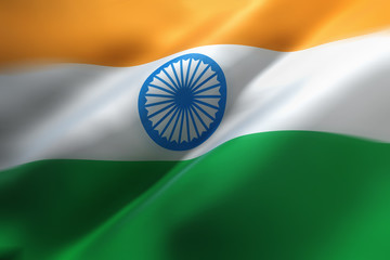 Indian waving flag (3d illustration)