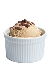 ice cream with chocolate isolated