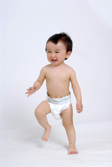 asian baby boy on white background