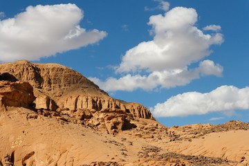 Fototapeta na wymiar Rocky desert landscape near Eilat in Israel