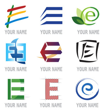 Ensemble d'Icones Lettre E pour Design Logos