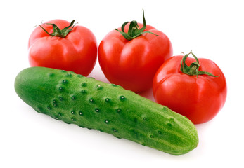 Tomatoes and cucumbers