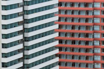 Angle of modern hotel buildings