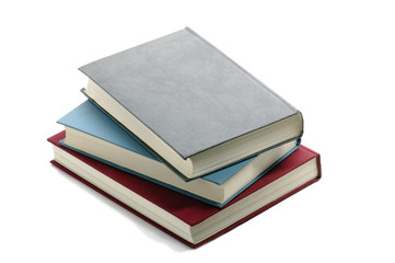 Pile of books isolated on white background