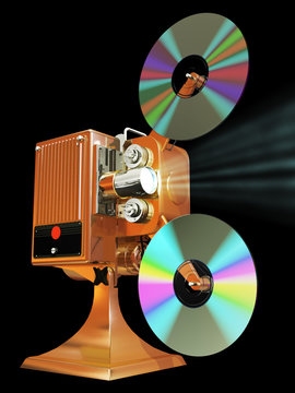 Film projecter show move from cd disk
