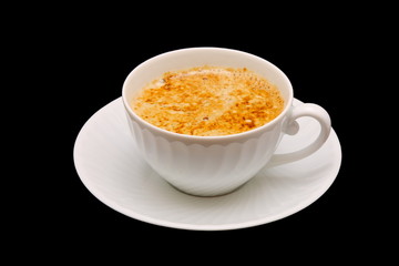 cup of coffee isolated on the black