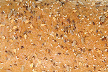 Brown bread texture in close-up