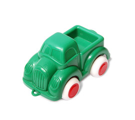 Green car isolated on the white