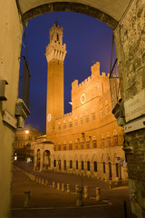 Siena - Town-hall and Torre del Mangia in the night