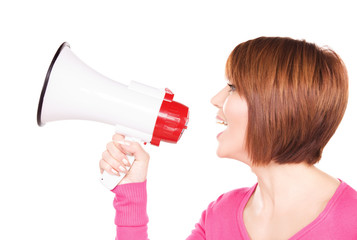 woman with megaphone