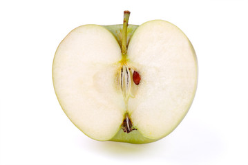 Green apple on white
