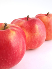 Apples on white background