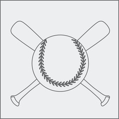 baseball with bats drawing