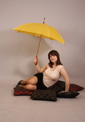 young beautiful woman with umbrella