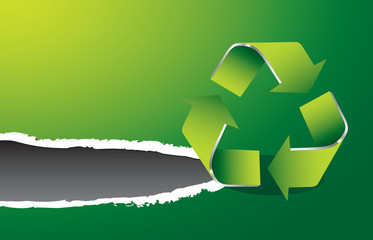 recycle symbol green ripped template