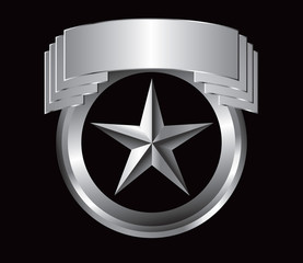 silver star round shiny display