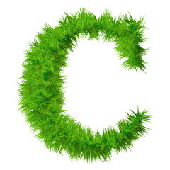 High resolution green grass font isolated o white