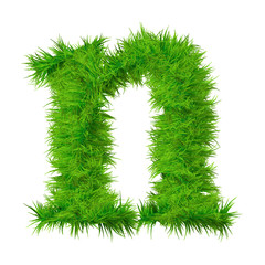 High resolution green grass font isolated o white