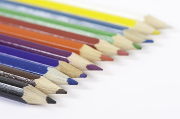 Naklejka premium Farbstifte, isoliert auf weiß