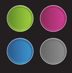 Set of round buttons