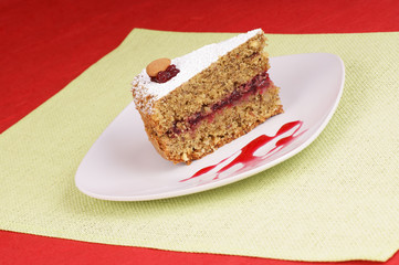 Piece of buckwheat cake