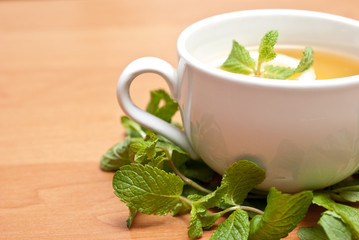 tea with lemon and mint
