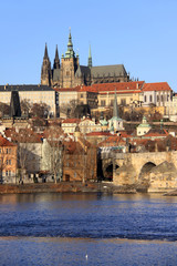 Fototapeta na wymiar The View on the spring Prague's gothic Castle
