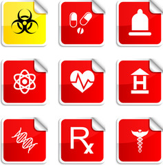 Medical stickers.