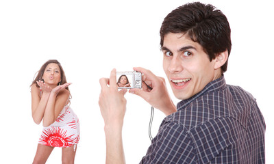 Man taking pictures of a girl